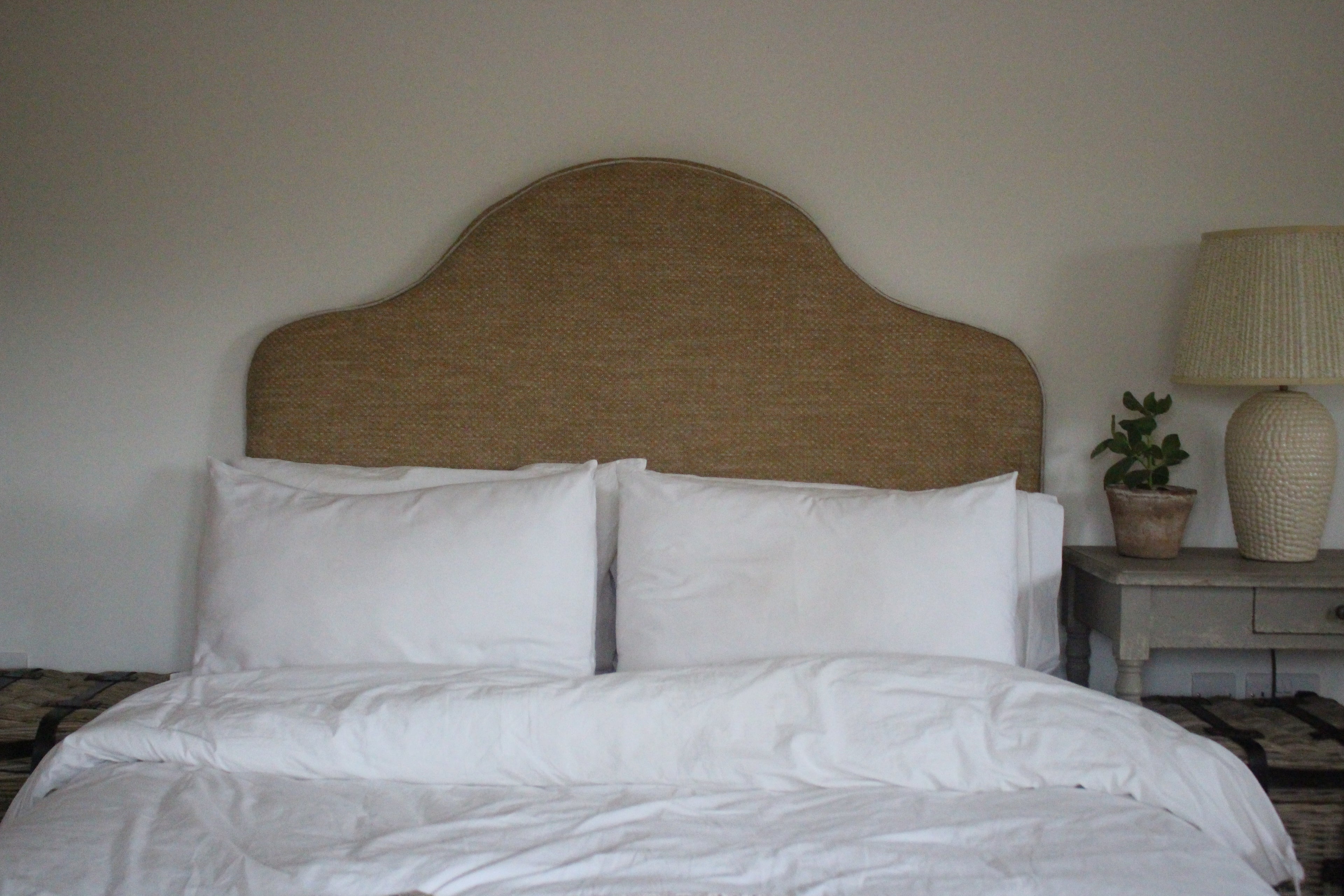 Margot king size luxury handmade headboard in Fermoie deep mustard - UK crafted