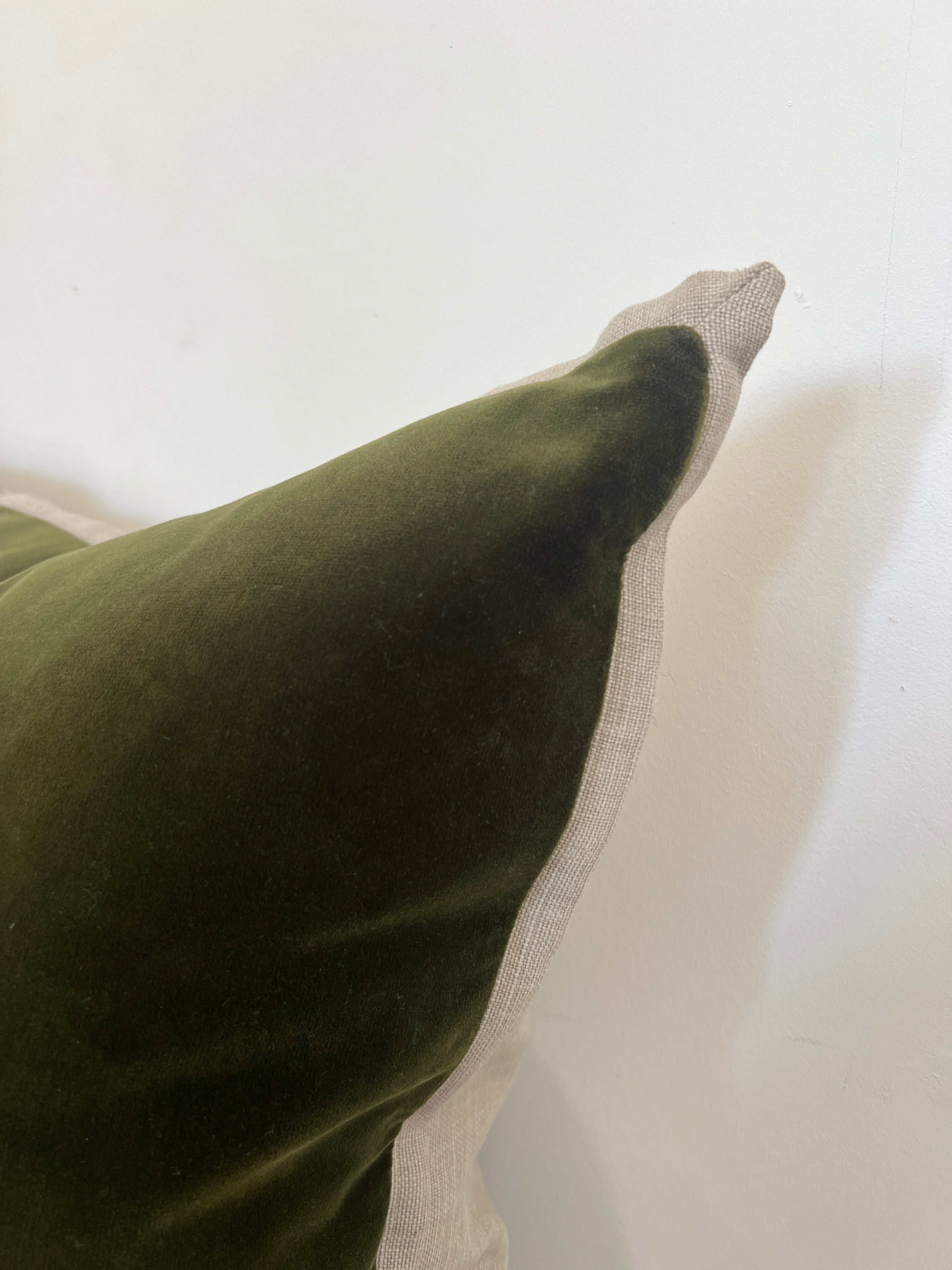 GP & J Baker House Velvet Cushion in Olive