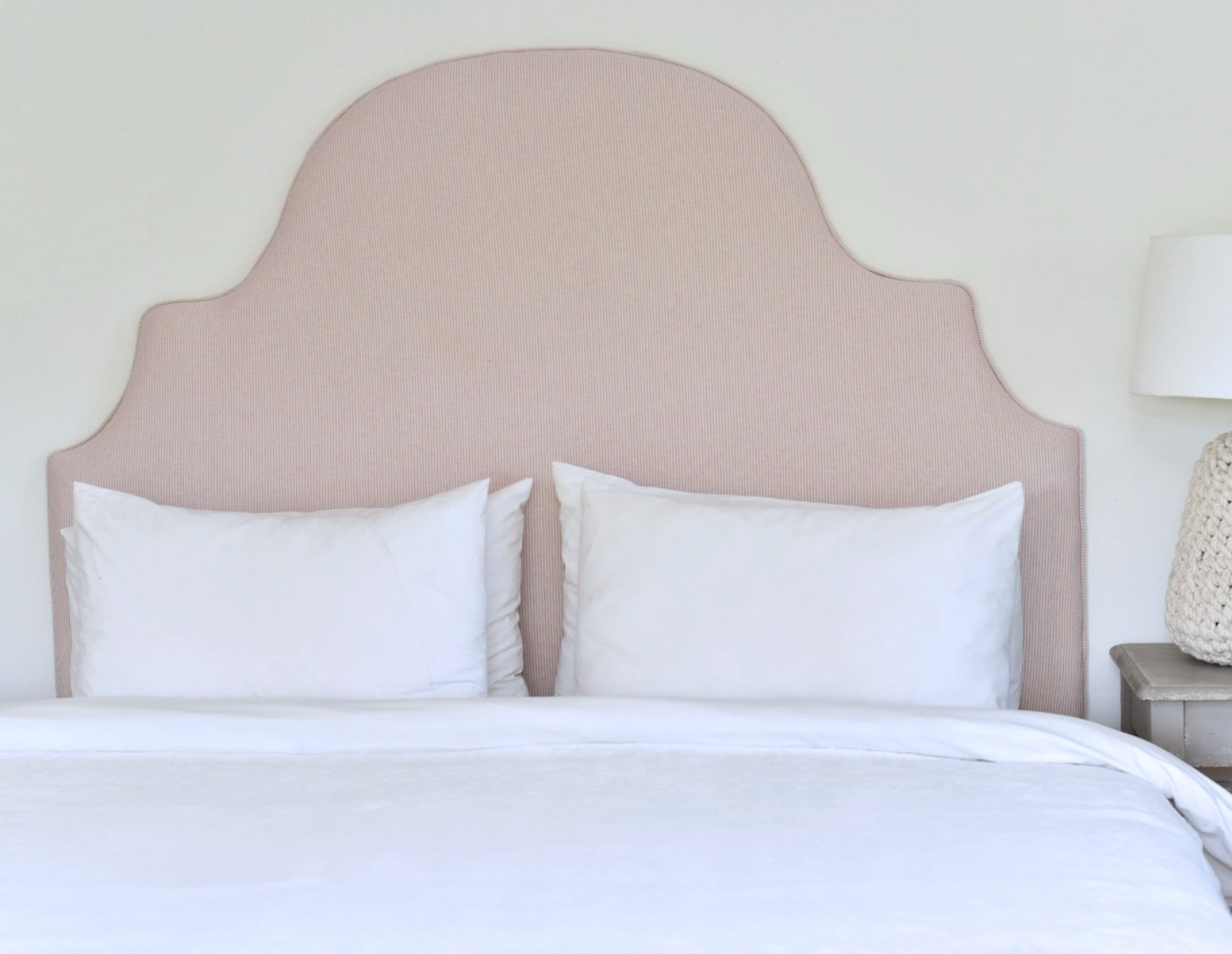 Headboard in Susie Watson Pink Stripe